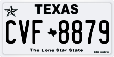 TX license plate CVF8879