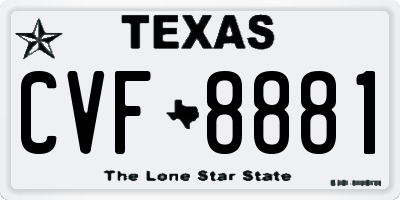 TX license plate CVF8881