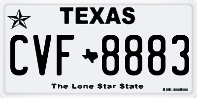TX license plate CVF8883
