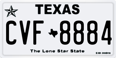 TX license plate CVF8884