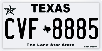TX license plate CVF8885