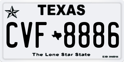 TX license plate CVF8886