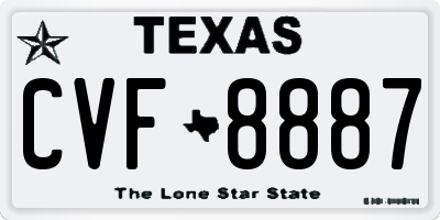 TX license plate CVF8887