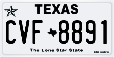 TX license plate CVF8891