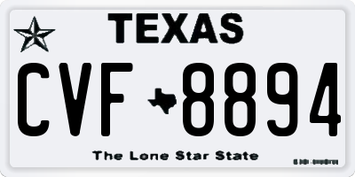 TX license plate CVF8894