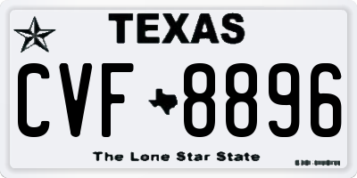 TX license plate CVF8896