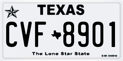 TX license plate CVF8901