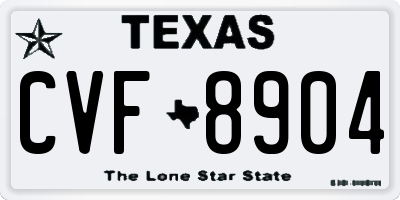 TX license plate CVF8904