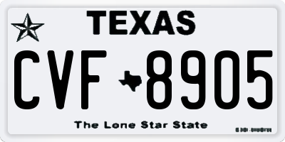 TX license plate CVF8905