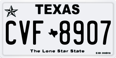 TX license plate CVF8907