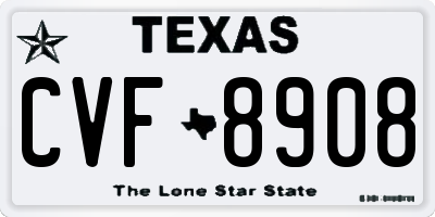 TX license plate CVF8908
