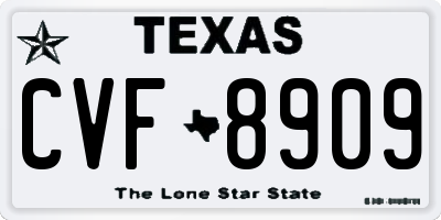 TX license plate CVF8909