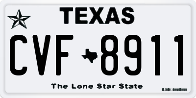 TX license plate CVF8911