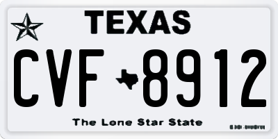 TX license plate CVF8912