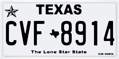 TX license plate CVF8914