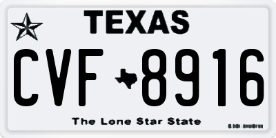 TX license plate CVF8916