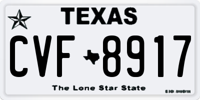 TX license plate CVF8917