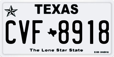 TX license plate CVF8918