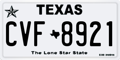 TX license plate CVF8921