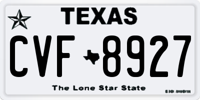 TX license plate CVF8927