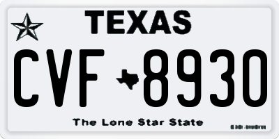 TX license plate CVF8930