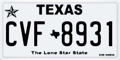 TX license plate CVF8931
