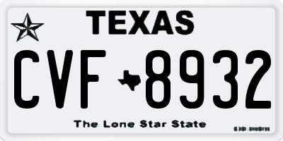 TX license plate CVF8932