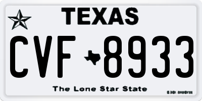 TX license plate CVF8933