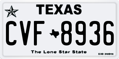 TX license plate CVF8936