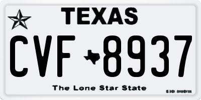 TX license plate CVF8937
