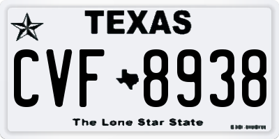 TX license plate CVF8938
