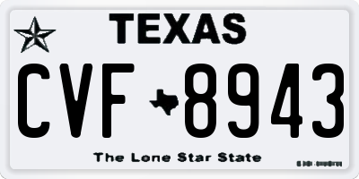 TX license plate CVF8943