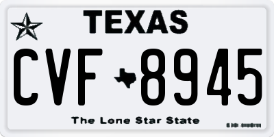 TX license plate CVF8945