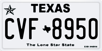 TX license plate CVF8950