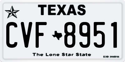 TX license plate CVF8951