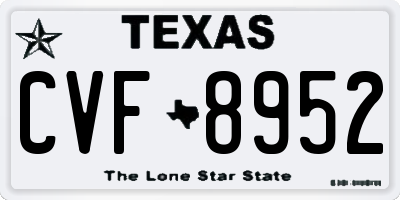 TX license plate CVF8952