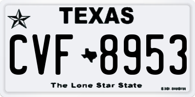 TX license plate CVF8953