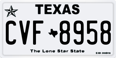 TX license plate CVF8958