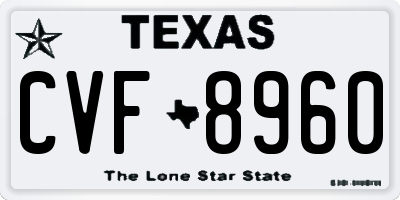TX license plate CVF8960