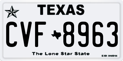 TX license plate CVF8963