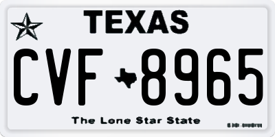 TX license plate CVF8965