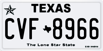 TX license plate CVF8966