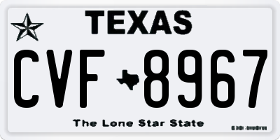 TX license plate CVF8967
