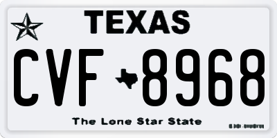 TX license plate CVF8968