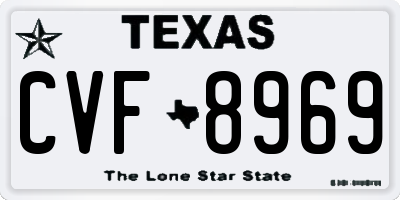 TX license plate CVF8969