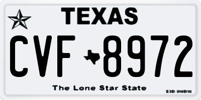 TX license plate CVF8972