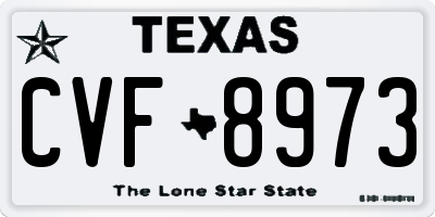 TX license plate CVF8973