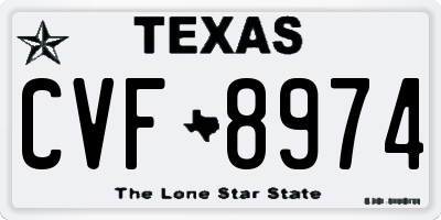 TX license plate CVF8974