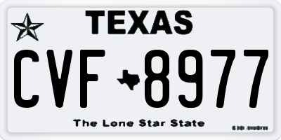 TX license plate CVF8977