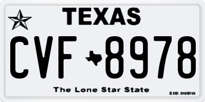 TX license plate CVF8978